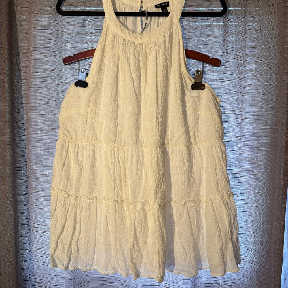 White Sleeveless Tiered Top